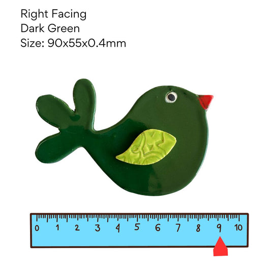 Bird 6 - Forest Green Right Facing Pottery Bird (90x55x0.4mm)