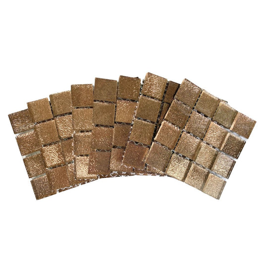 Mosaic Tiles - 10 x sheets of Brushed Copper 23x23mm