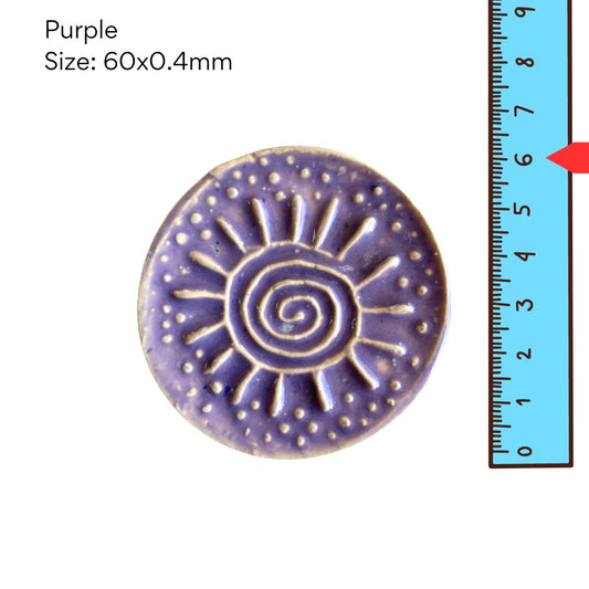 Round Textured Tile - Purple (60mm)