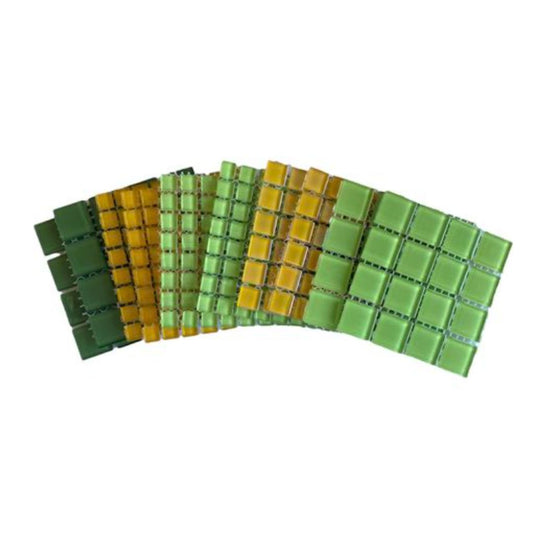 Mosaic Tiles - 10 x sheets of Green and Yellow