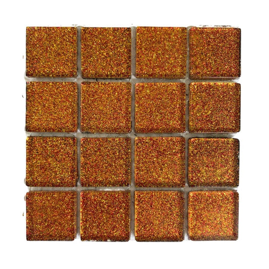 Mosaic Tiles - Single Sheet Orange glitter 23x23mm