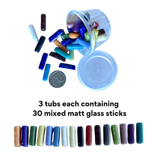 Matte Glass Sticks and Dots for Crafting and Mosaicing