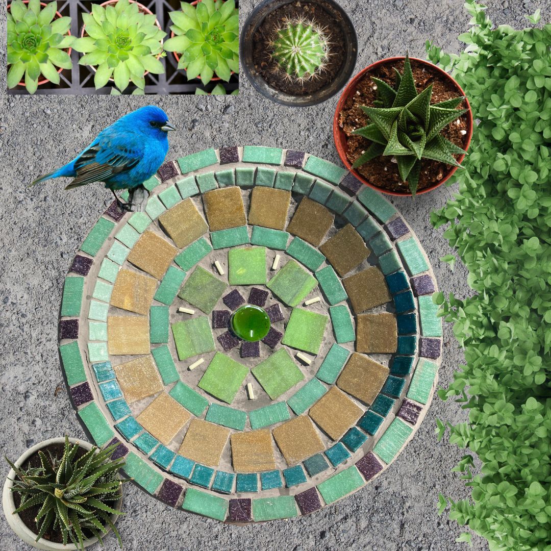 Bird Bath Mosaic Kit (Green)