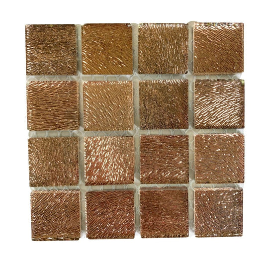 Mosaic Tiles -Single Sheet Brushed Copper 23x23mm