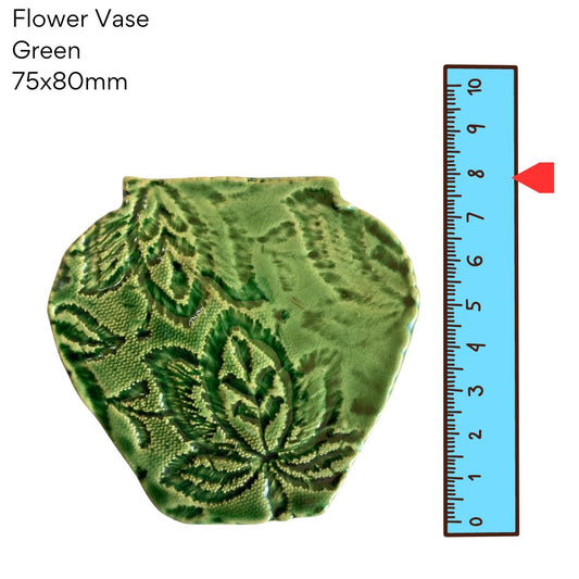 Flower Vase Forest Green - pottery (75x80mm)