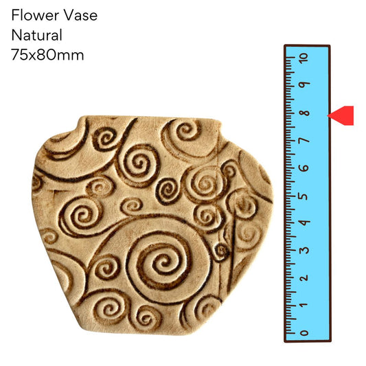 Flower Vase Neutral Swirl - pottery (75x80mm)