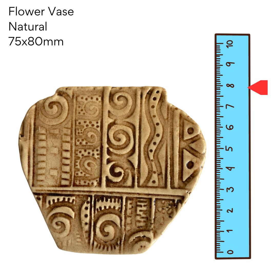 Flower Vase Neutral Patterned - pottery (75x80mm)