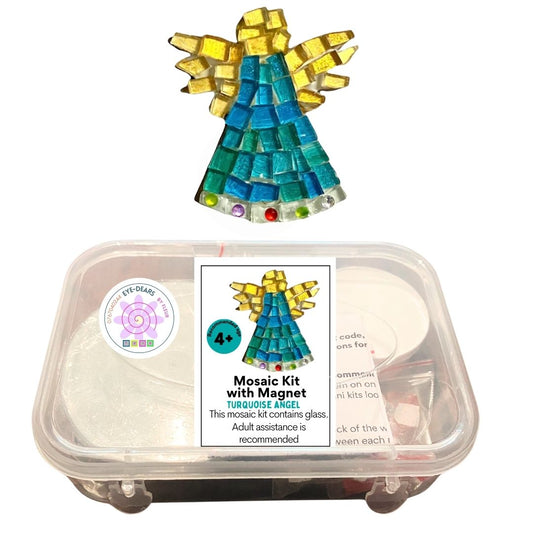 Mosaic Craft Kit with Magnet - Turquoise Angel Small)