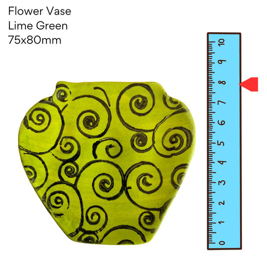 Flower Vase Lime Green - pottery (75x80mm)