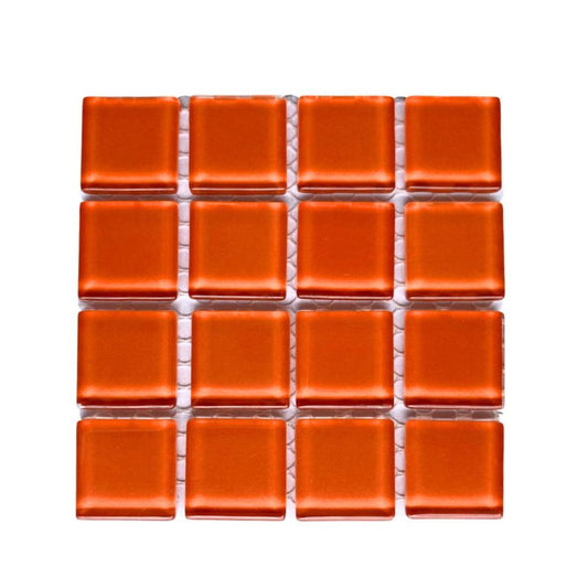 Mosaic Tiles - Single Sheet Orange Glass 23x23mm