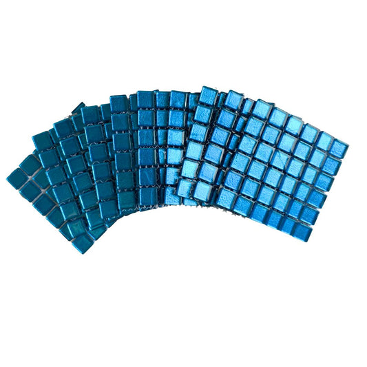 Mosaic Tiles - 10 x sheets of Turquoise Gold Leaf 15x15mm