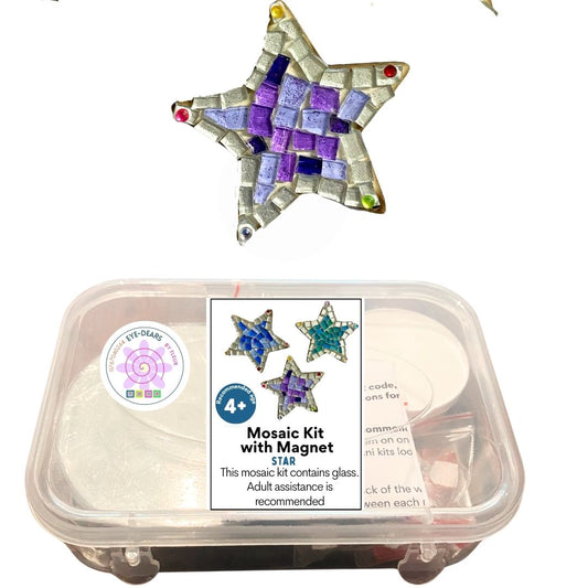 Mosaic Craft Kit with Magnet - Purple Star (Small)