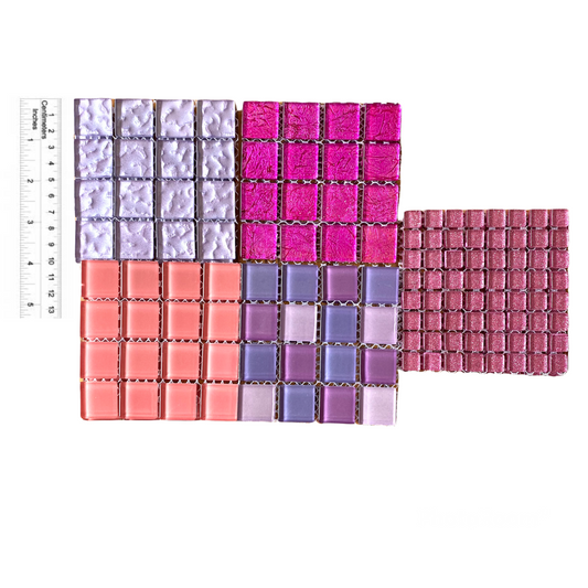 Mosaic Tiles - 10 x sheets of Pink and Purple