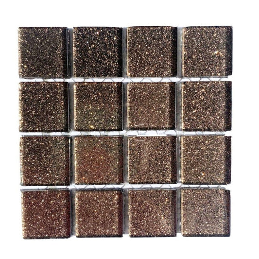 Mosaic Tiles - Single Sheet Glitter Brown 23x23mm