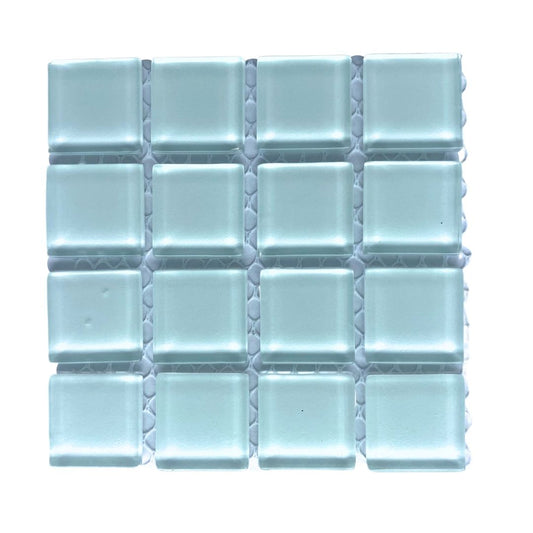 Mosaic Tiles -  Single Sheet White Glass 23x23mm