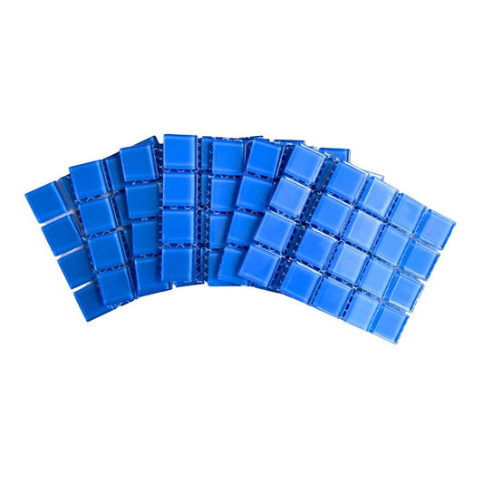 Mosaic Tiles - 10 x sheets of Sky Blue Glass 23x23mm