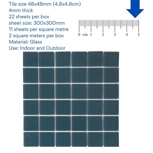 Decor Tiles - Petrol Blue 48x48mm