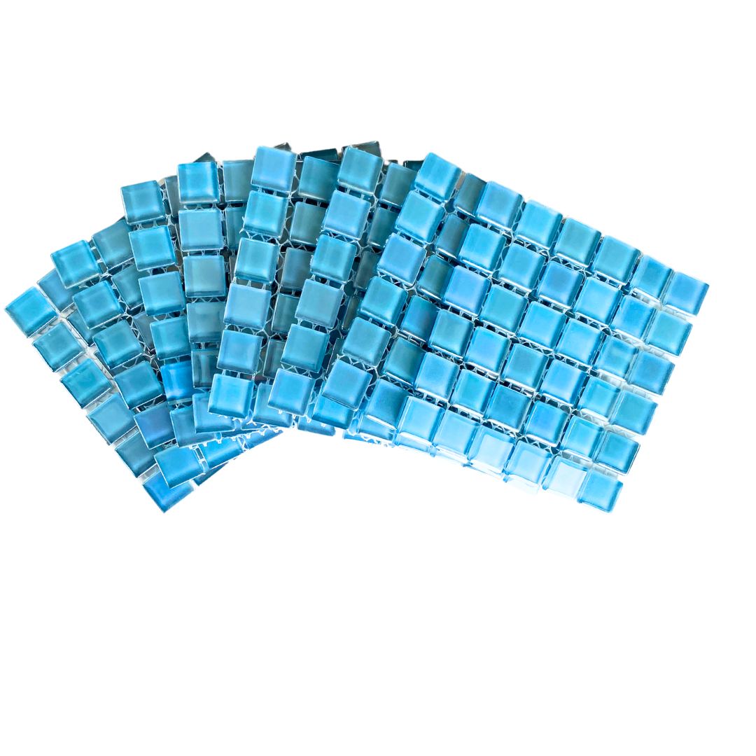 Mosaic Tiles - 10 x sheets of Pearl Baby Blue 15x15mm