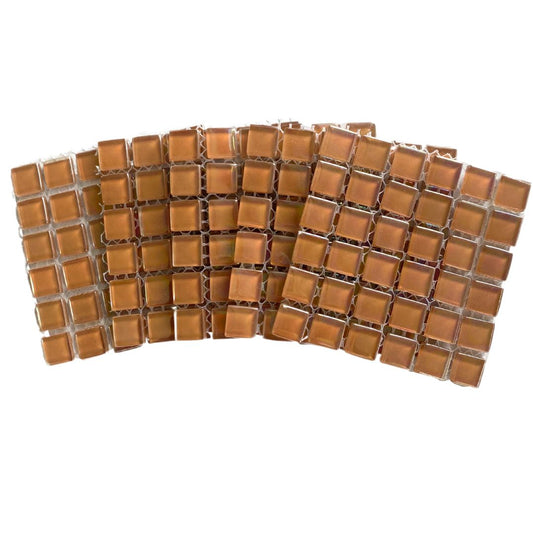 Mosaic Tiles - 10 x sheets of Pearl Caramel Brown 15x15mm