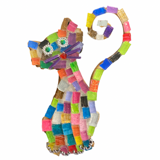 Mosaic Craft Kit with Magnet- Cat (Small)