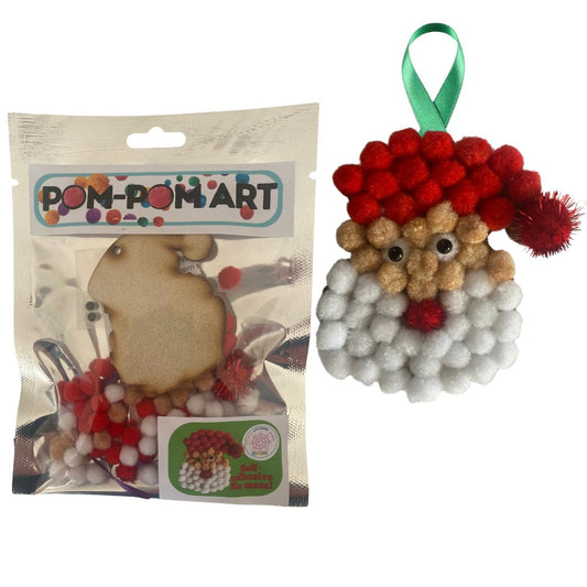 Pom-Pom Art - Xmas Decoration - Father Christmas