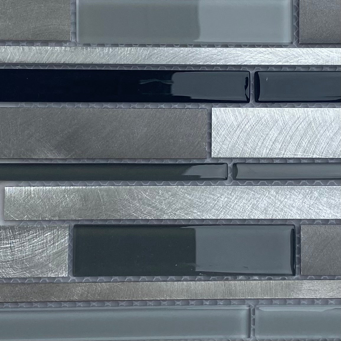 Decor Tiles -Glass and Aluminium Grey Mix