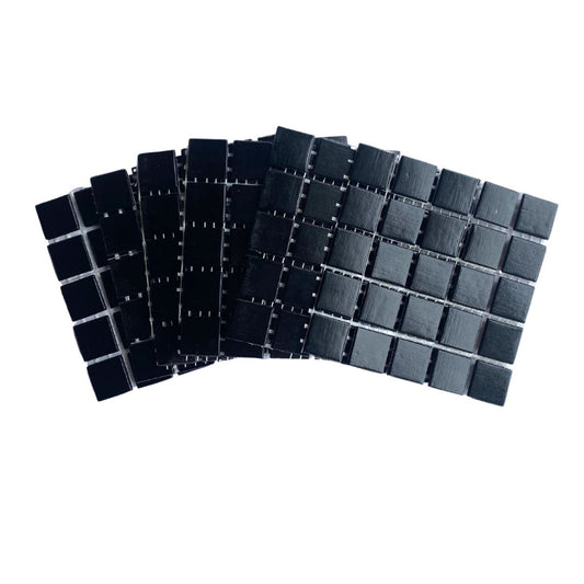 Mosaic Tiles - 10 x sheets of Matt Black 23x23mm