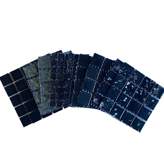 Mosaic Tiles - 10 sheets of Just Black Mosaic Tiles