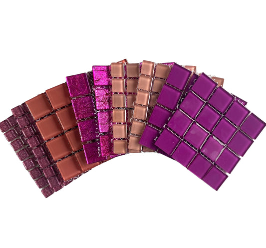 Mosaic Tiles - 10 x sheets of Just Pink