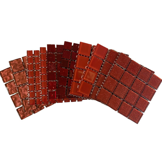 Mosaic Tiles - 10 x sheets of Just Red