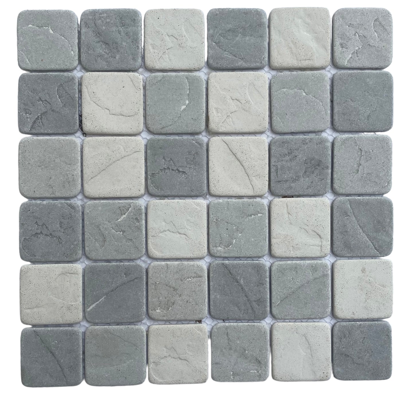 Decor Tiles -Tumbled Resin White and Grey Mix