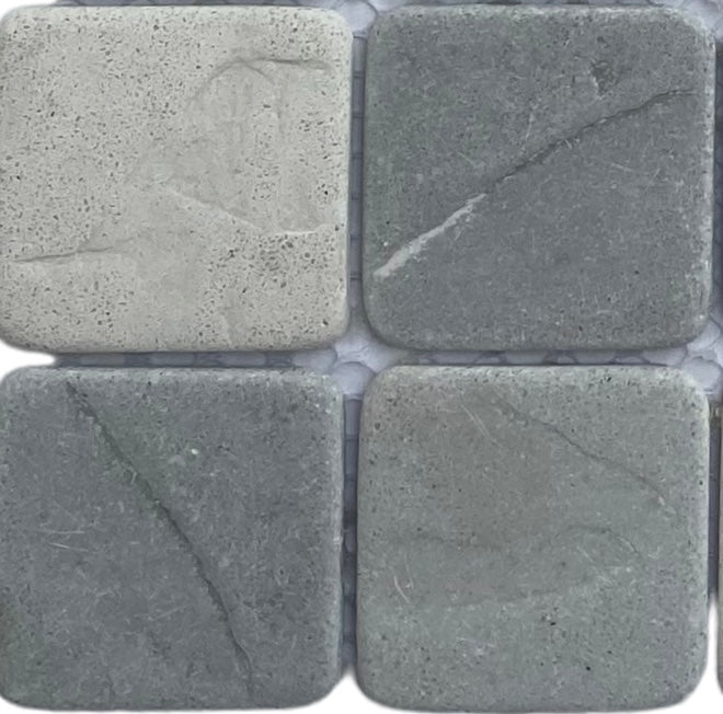 Decor Tiles -Tumbled Resin White and Grey Mix