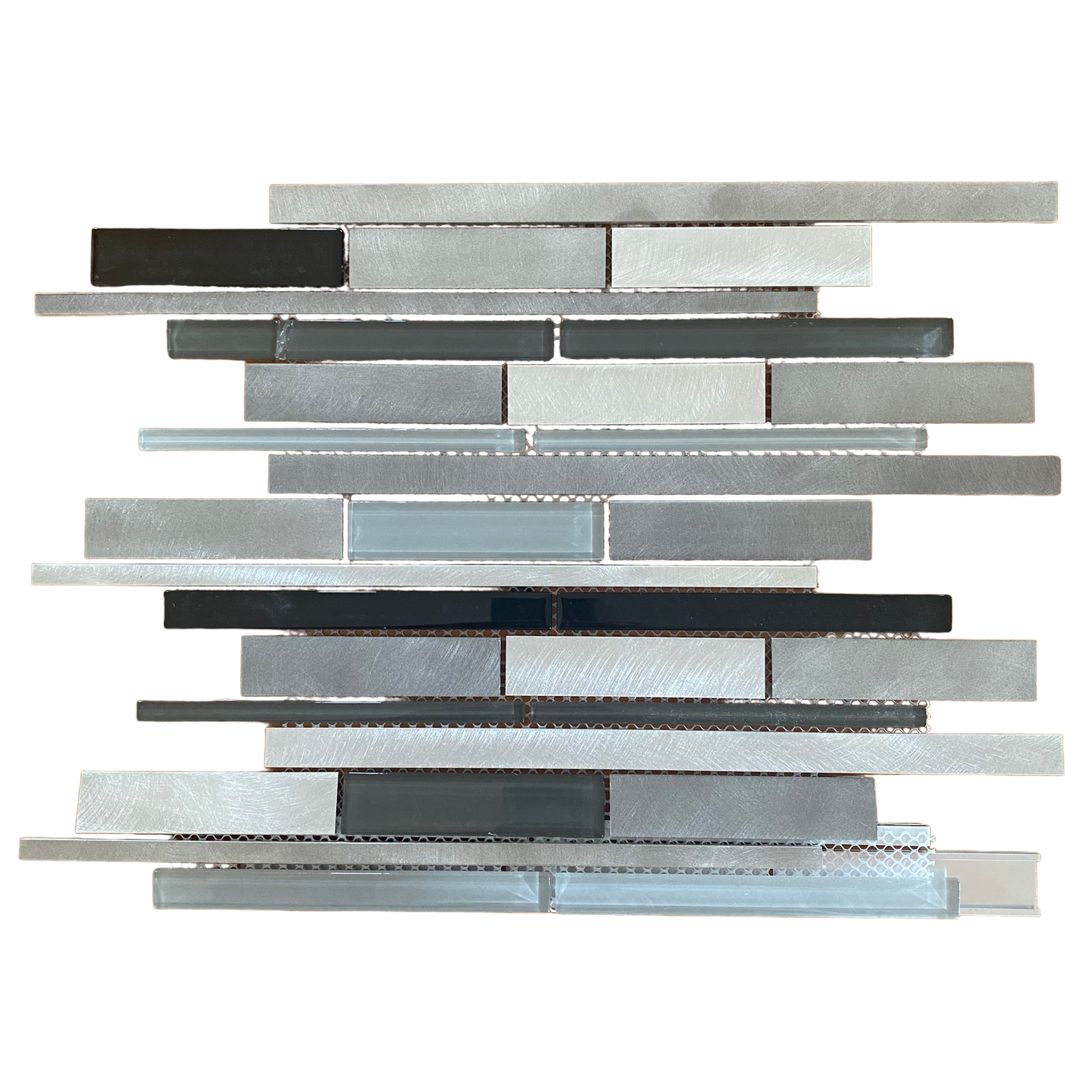 Decor Tiles -Glass and Aluminium Grey Mix