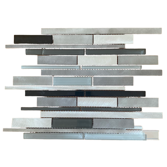 Decor Tiles -Glass and Aluminium Grey Mix