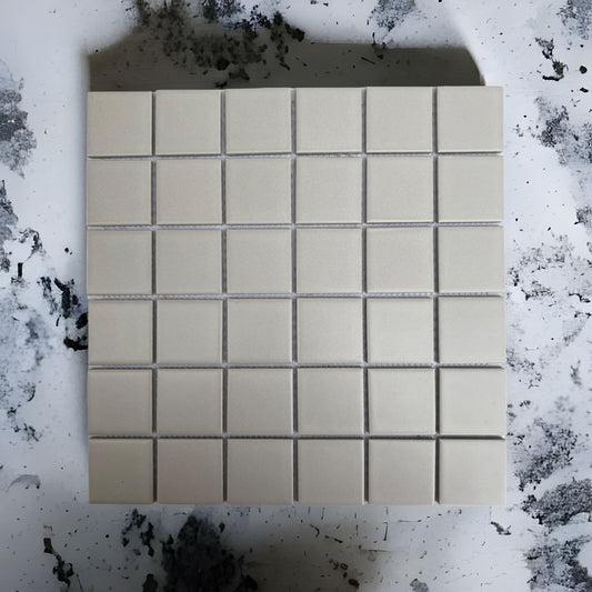 Decor Tiles -Glazed Mosaic Matt Light Grey