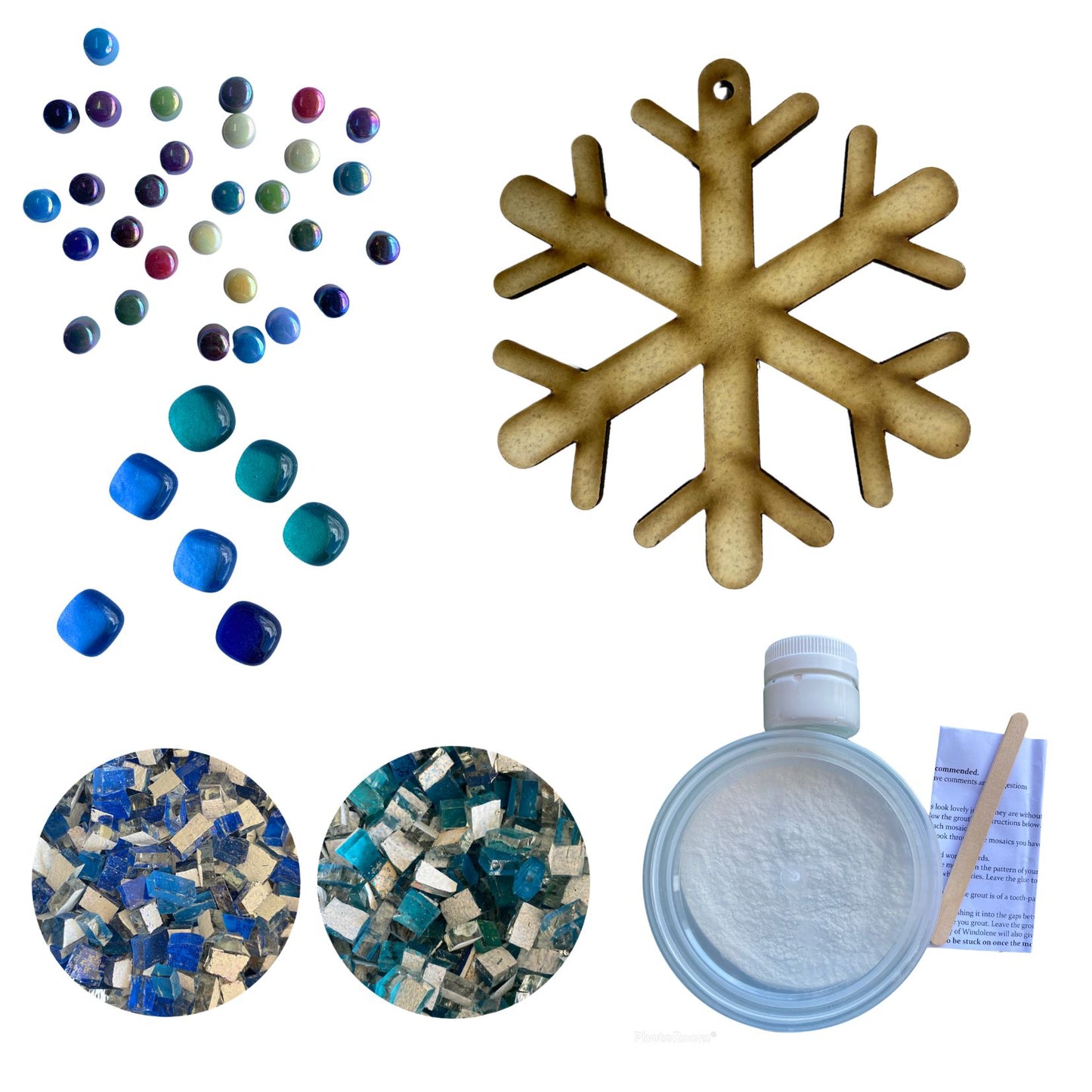 Mosaic Craft Kit with Magnet - Snowflake (Small)