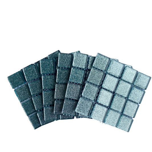 Mosaic Tiles - 10 x sheets of Glitter Soft Blue 23x23mm