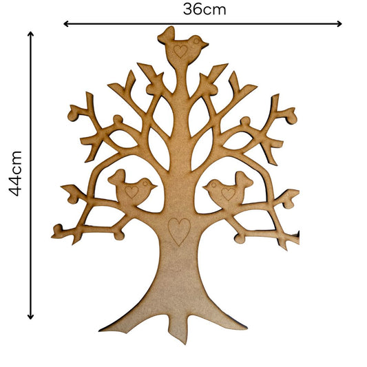 Wooden shape winter tree (44x36cm)