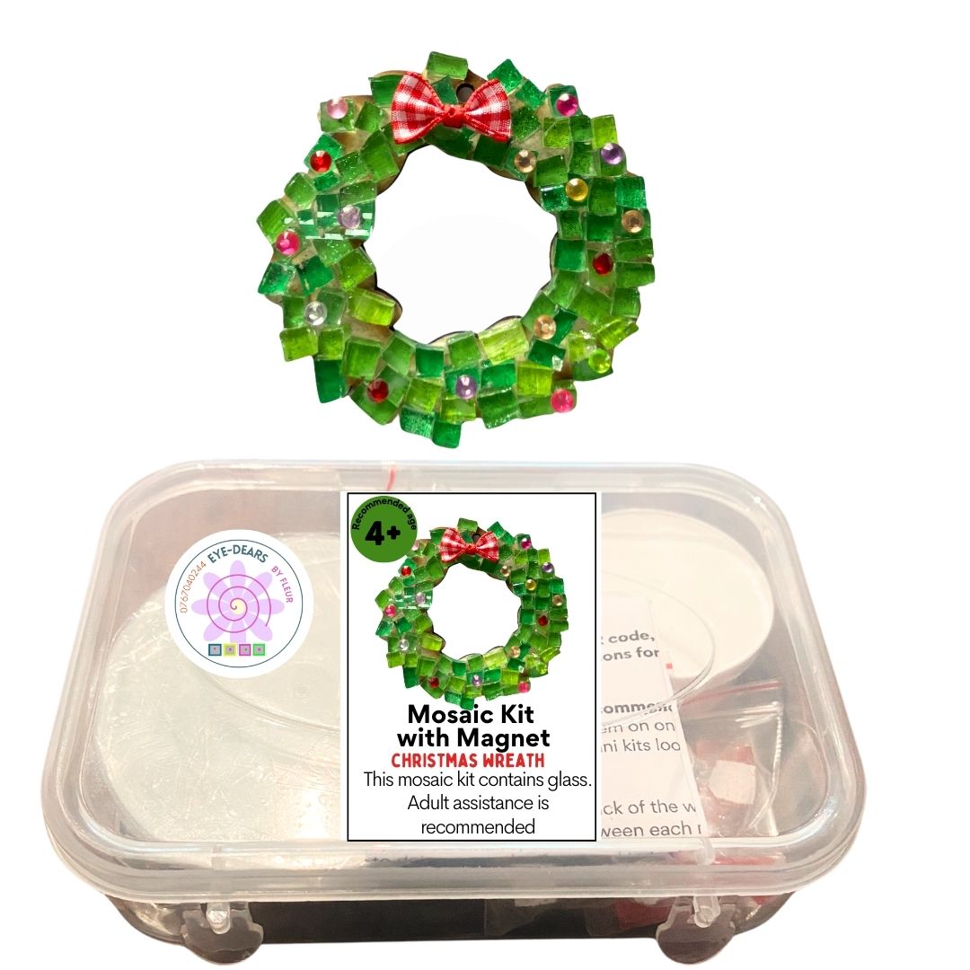 Mosaic Craft Kit with Magnet - Christmas Wreath (Small)