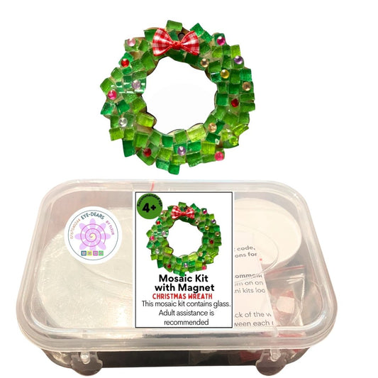 Mosaic Craft Kit with Magnet - Christmas Wreath (Small)