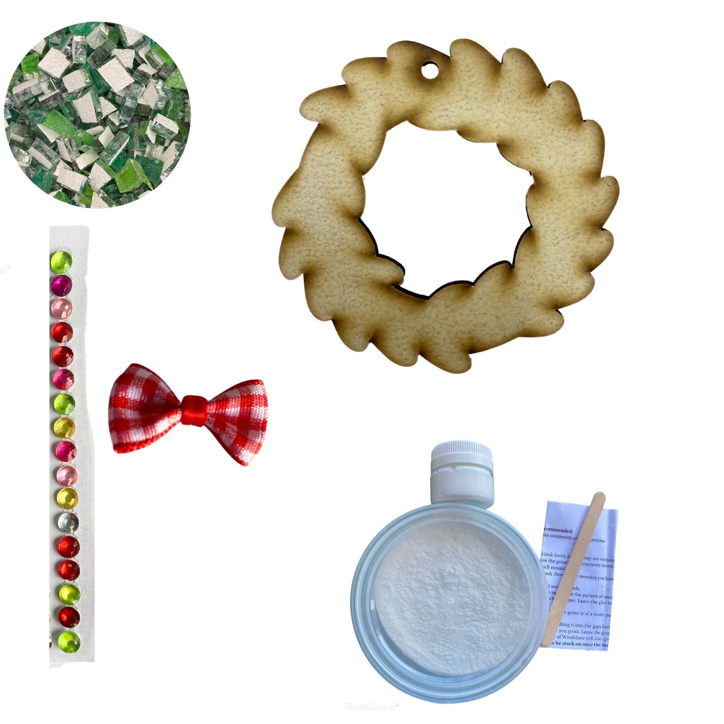 Mosaic Craft Kit with Magnet - Christmas Wreath (Small)