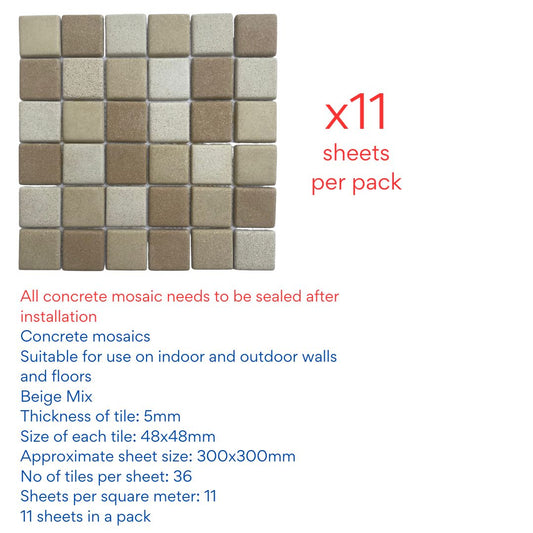 Decor Tiles -Concrete Beige Mix Non-Slip