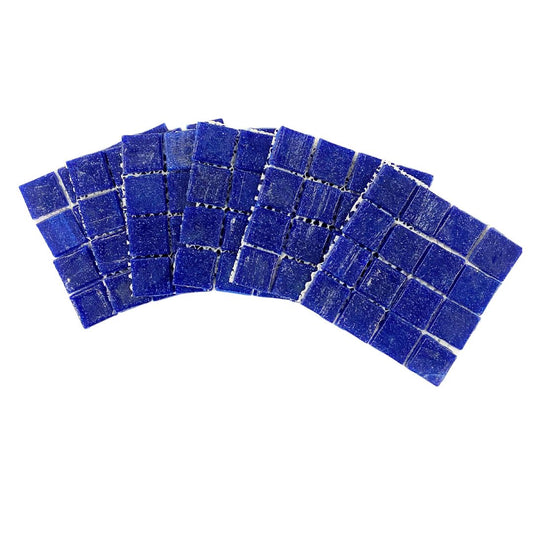 Mosaic Tiles - 10 x sheets of Deep Blue Glamour Glass 23x23mm (small tiles for crafting)