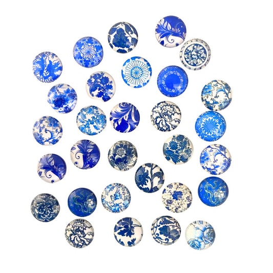 Blue glass decorations (12mm)