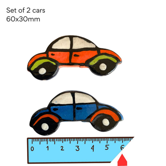 Cars -set of 2 pottery(60x30mm)