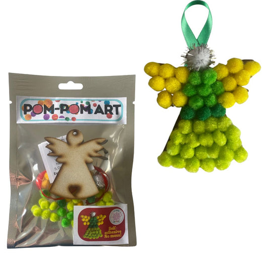 Pom-Pom Art - Xmas Decoration - Angel (Green)