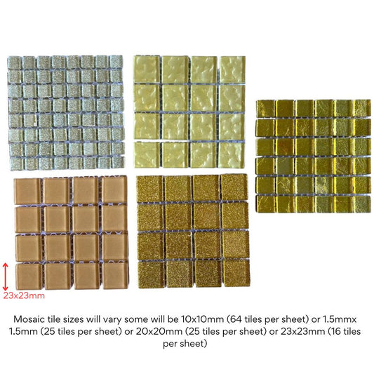 Mosaic Tiles - 10 x sheets of Just Gold