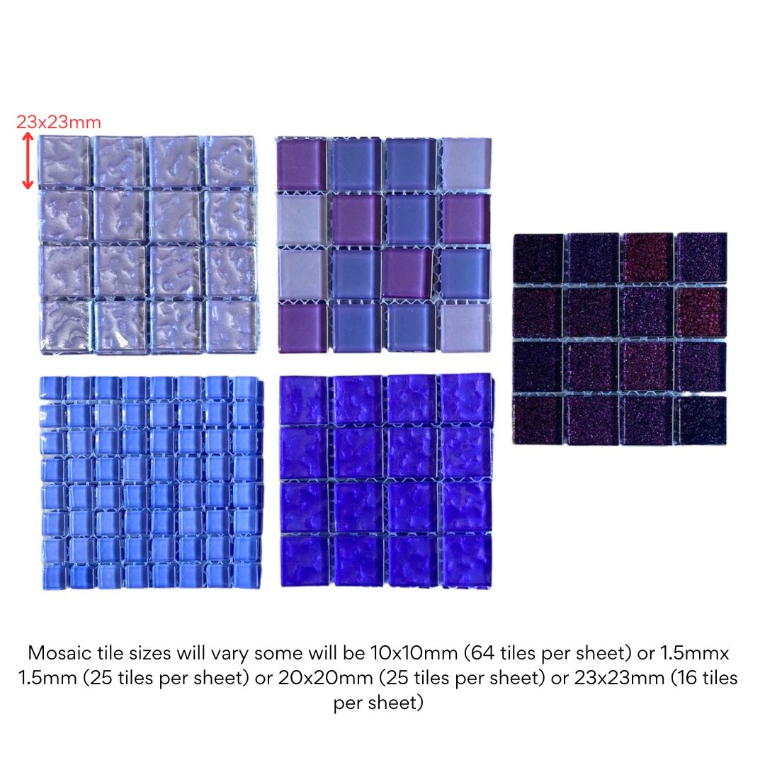 Mosaic Tiles - 10 x sheets of Just Purple