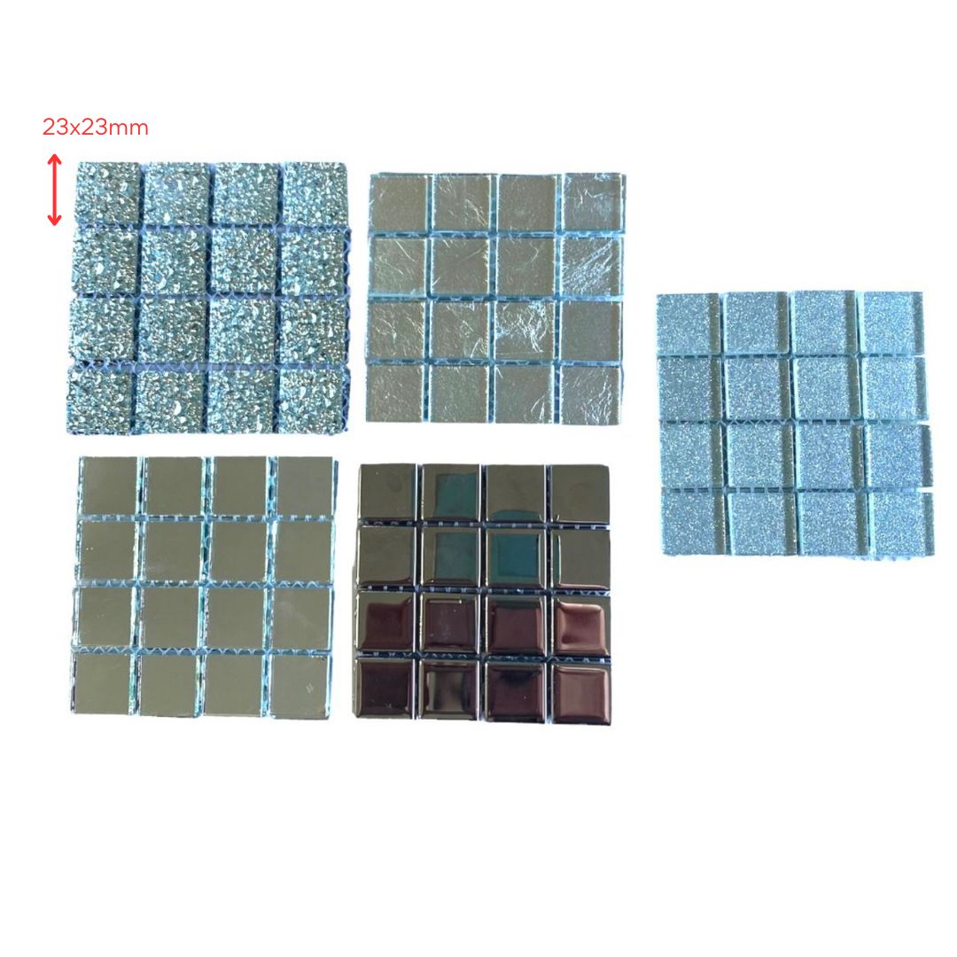 Mosaic Tiles - 10 x sheets of Just Silver