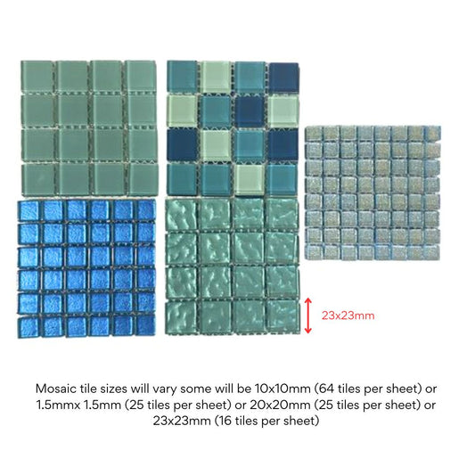 Mosaic Tiles - 10 x sheets of Just Turquoise